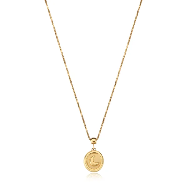 S'Agapõ collana coda di topo con pendente luna dorato da 45 cm