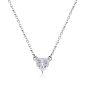 S'Agapõ collana a catena con cuore e zirconi bianchi da 45 cm