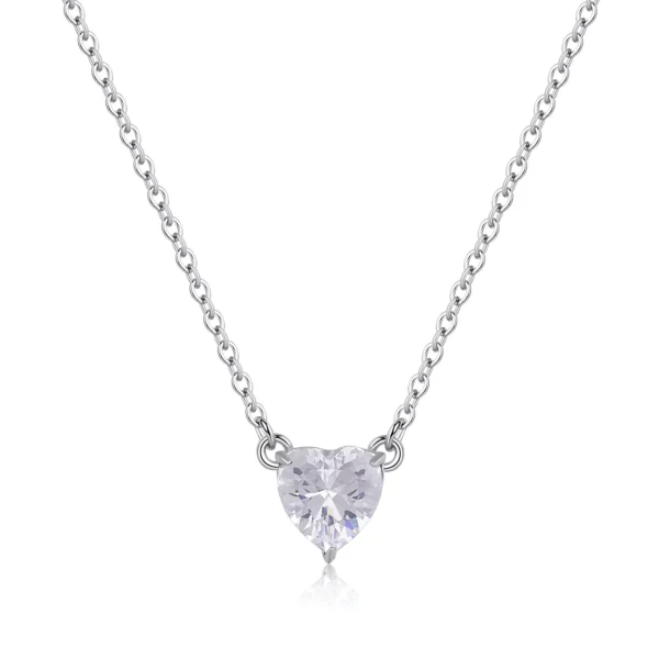 S'Agapõ collana a catena con cuore e zirconi bianchi da 45 cm