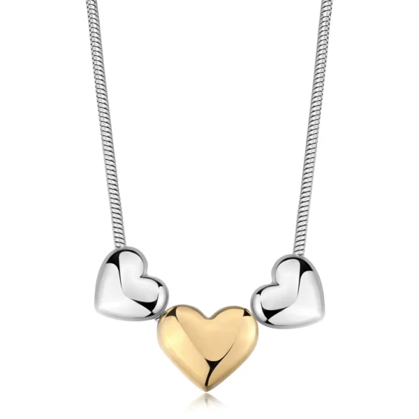 S'Agapõ collana a catena con tre cuori da 43 cm