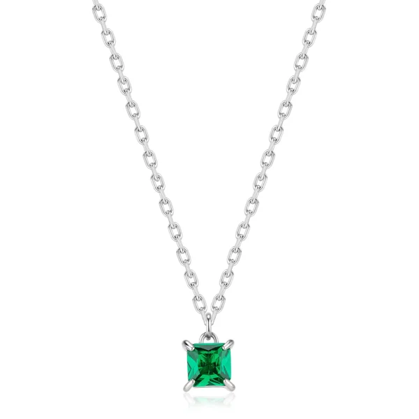 S'Agapõ collana catena con zircone verde da 50 cm