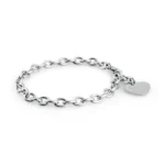 S'Agapõ bracciale a catena con cuore da 21,5 cm