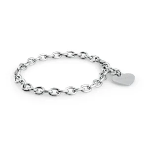 S'Agapõ bracciale a catena con cuore da 21,5 cm
