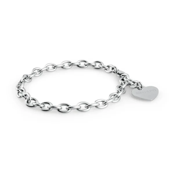 S'Agapõ bracciale a catena con cuore da 21,5 cm