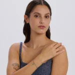 S'Agapõ bracciale a catena con quadrifoglio e corno da 18,5 cm