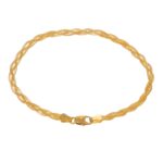 BRACCIALE ORO GIALLO TRECCIA PIATTA