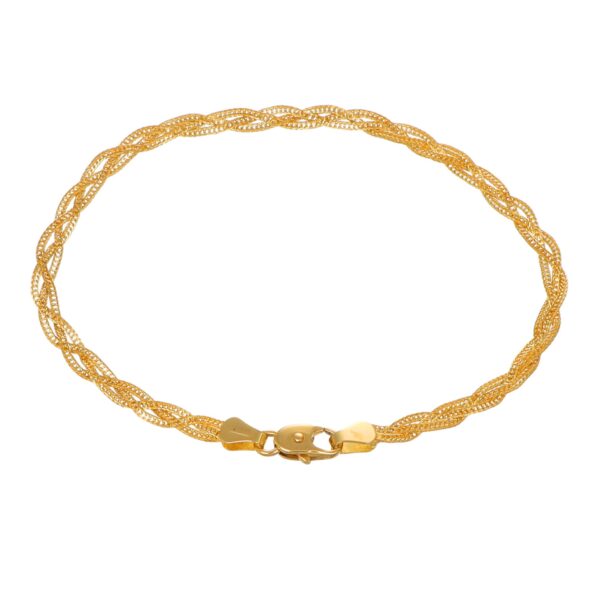 BRACCIALE ORO GIALLO TRECCIA PIATTA