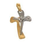 CIONDOLO DUE ORI CROCE CON GESÙ