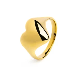 Marlù anello dorato cuore bombato, misura 11