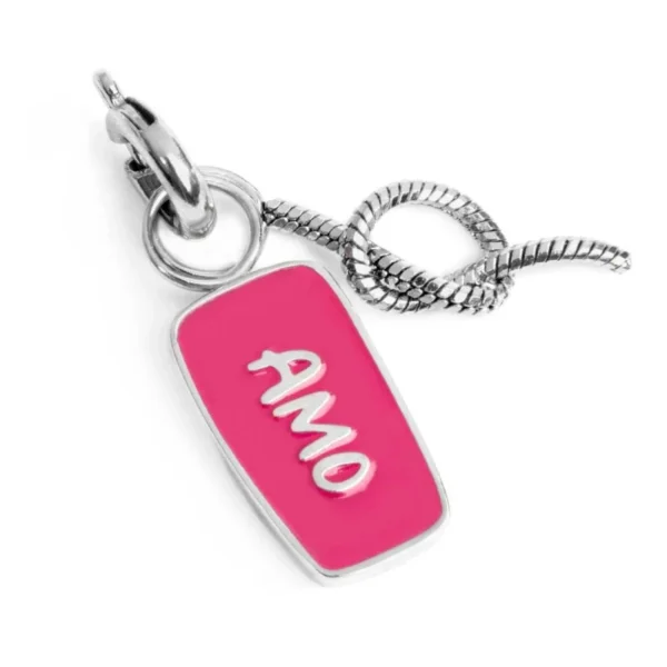 Marlù charm doppio con scritta "AMO" e incisione "FRIEND" e nodo snake
