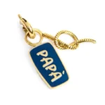 Marlù ciondolo dorato charm doppio con scritta "PAPA" nodo snake