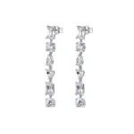 Rosato orecchini pendenti Gemma in argento 925 con zirconi bianchi