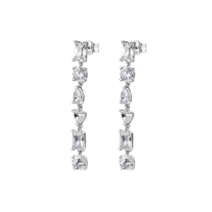 Rosato orecchini pendenti Gemma in argento 925 con zirconi bianchi