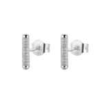 Rosato orecchini a lobo Bianca in argento 925 con zirconi bianchi