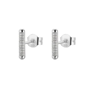 Rosato orecchini a lobo Bianca in argento 925 con zirconi bianchi