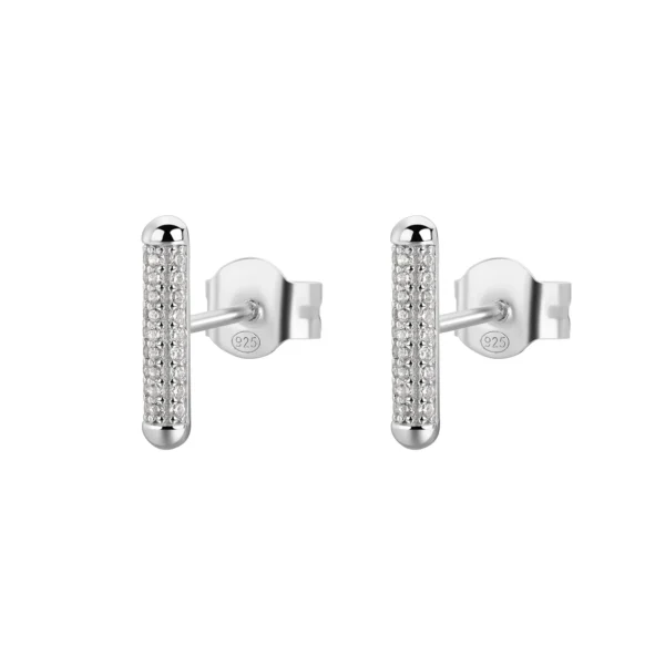 Rosato orecchini a lobo Bianca in argento 925 con zirconi bianchi