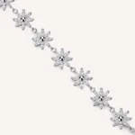 Rosato bracciale Gaia argento con fiore e zirconi bianchi