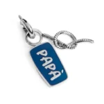 Marlù charm pendente doppio con scritta "PAPA" e nodo catena snake