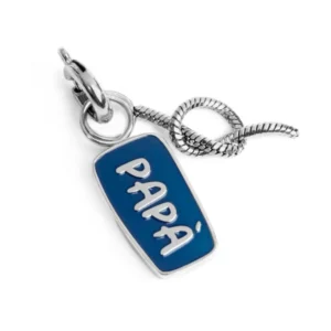 Marlù charm pendente doppio con scritta "PAPA" e nodo catena snake