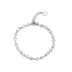Rosato bracciale catena Gemma in argento 925 con zirconi bianchi