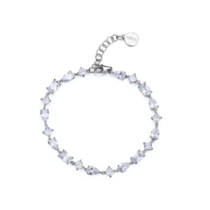 Rosato bracciale catena Gemma in argento 925 con zirconi bianchi