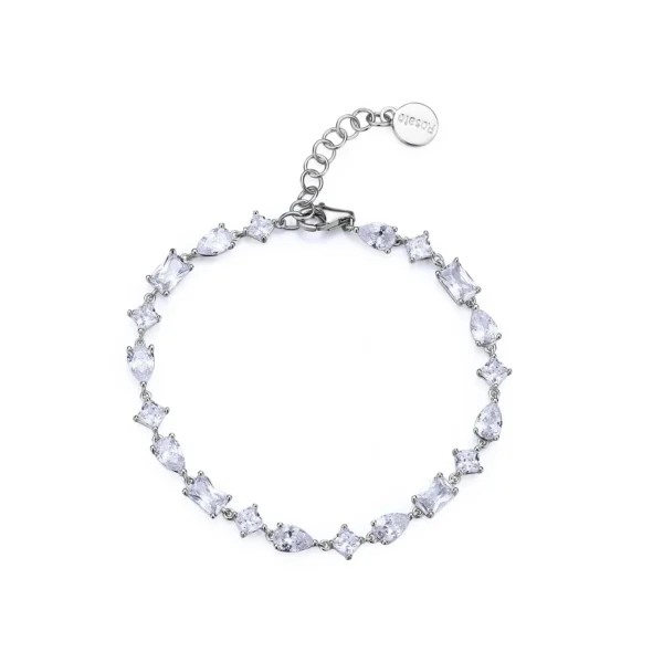 Rosato bracciale catena Gemma in argento 925 con zirconi bianchi