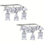 Rosato orecchini Gemma argento 925 zirconi bianchi a lobo