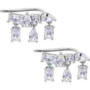 Rosato orecchini Gemma argento 925 zirconi bianchi a lobo