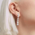 Rosato orecchini pendenti Gemma in argento 925 con zirconi bianchi