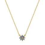 Rosato collana gaia argento 925 galvanica oro giallo zirconi blu