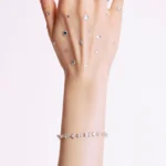 Rosato bracciale catena Gemma in argento 925 con zirconi bianchi