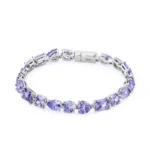 Rosato bracciale catena Gemma argento 925 zirconi lavanda