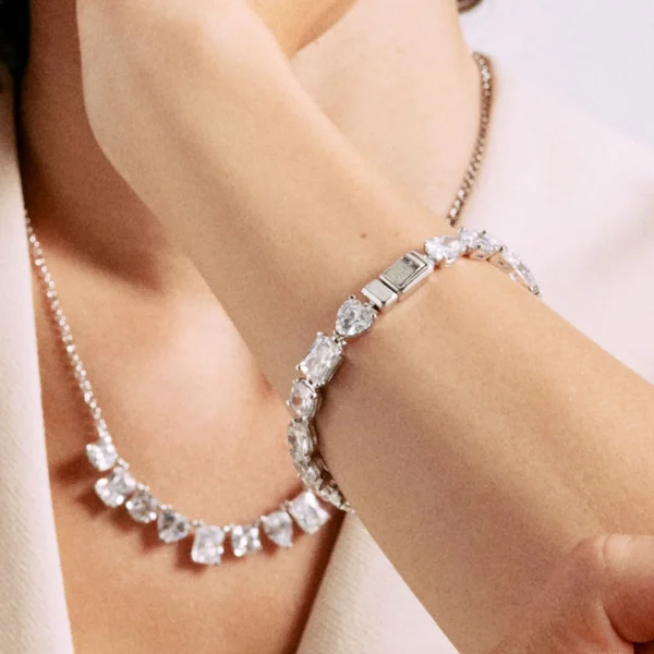 Rosato bracciale catena Gemma argento 925 zirconi lavanda