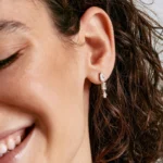 Rosato orecchini pendenti Gemma in argento 925 con zirconi bianchi