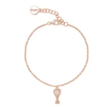 Rosato bracciale Aria catena mongolfiera zirconi bianchi oro rosa