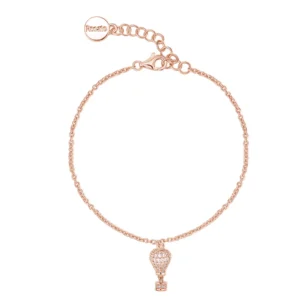 Rosato bracciale Aria catena mongolfiera zirconi bianchi oro rosa