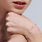 Rosato bracciale Gaia a catena in argento 925 con zirconi bianchi