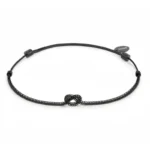 Marlù bracciale snake nero regolabile con scritta "Knoted"