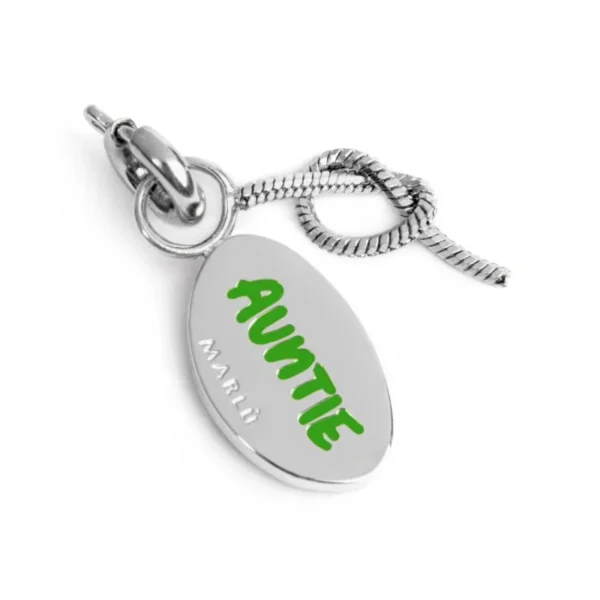 Marlù charm pendente con scritta "ZIA" e nodo catena snake