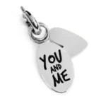 Marlù charm doppio con scritta "YOU AND ME" e cuore