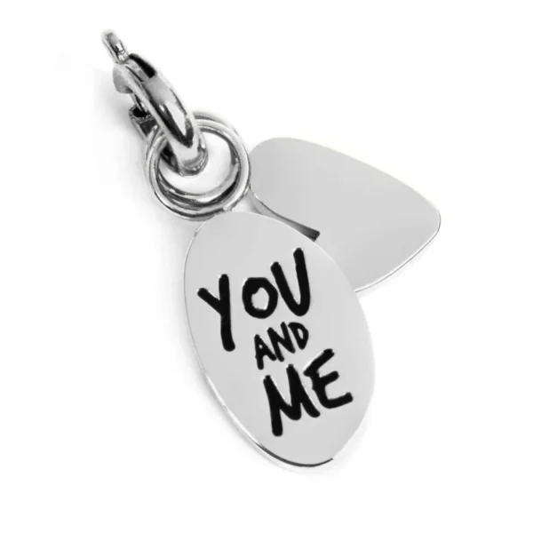 Marlù charm doppio con scritta "YOU AND ME" e cuore