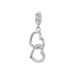 Rosato charm argento 925 due cuori intrecciati 25 mm