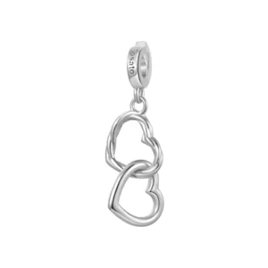 Rosato charm argento 925 due cuori intrecciati 25 mm