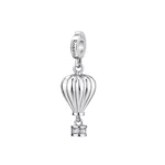 Rosato charm argento 925 mongolfiera e zirconi bianchi