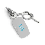 Marlù charm doppio "SORELLA" con smalto azzurro e nodo snake