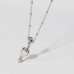 Rosato charm argento 925 mongolfiera e zirconi bianchi
