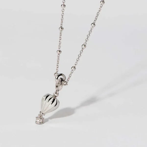 Rosato charm argento 925 mongolfiera e zirconi bianchi
