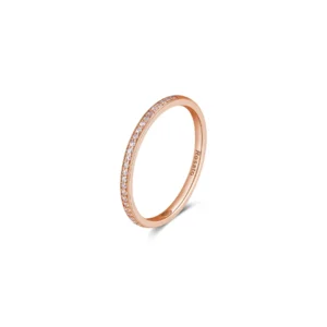 Rosato anello Allegra argento 925 oro rosa e zirconi bianchi