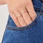 Rosato anello Allegra argento 925 oro rosa e zirconi bianchi