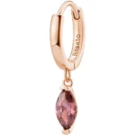 Rosato orecchino a cerchietto in argento oro rosa e zircone rosso collezione Allegra